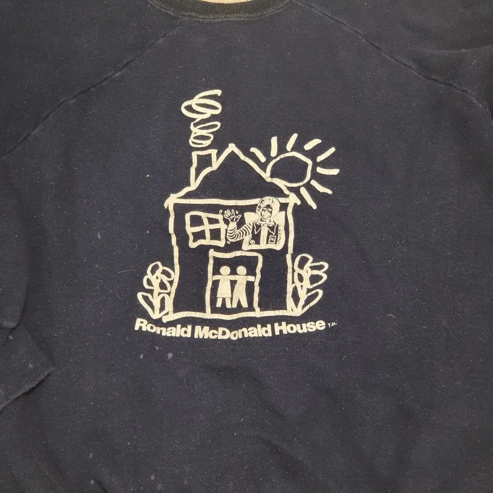 VTG 70s 80s Ronald McDonald House McDonald's Crewneck Sweatshirt Read‎